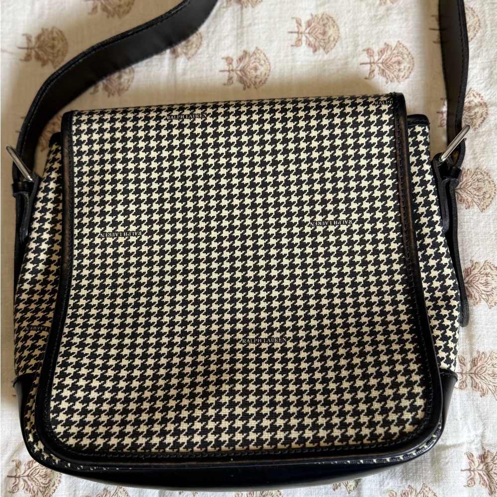 Ralph Lauren Houndstooth messenger Bag
